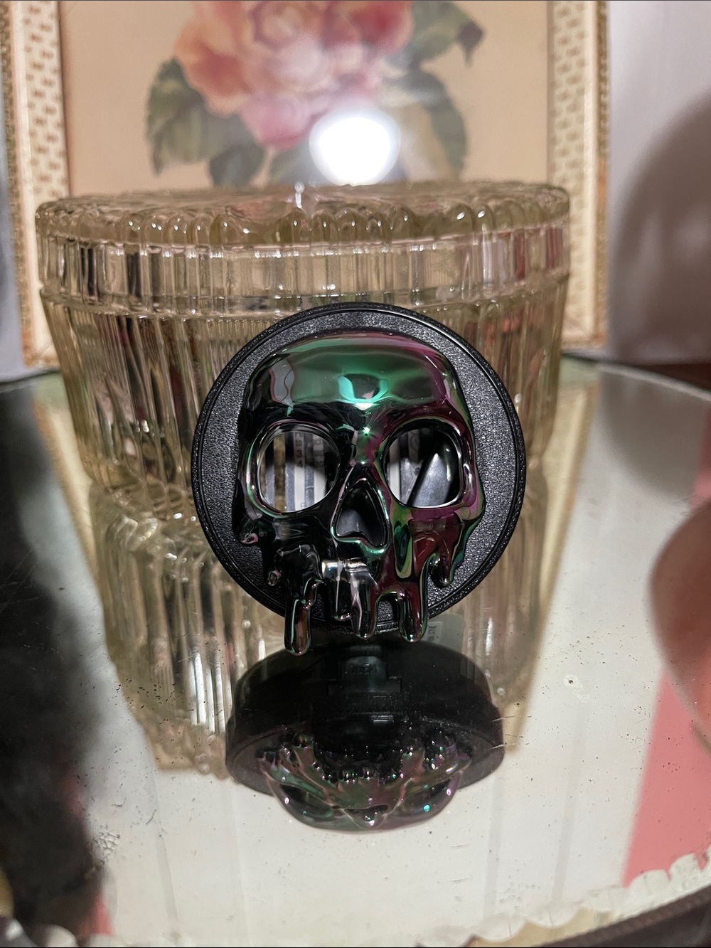 Bat and Body Work’s Car FragranceIridescent Green Black Skull Decorative Accent
